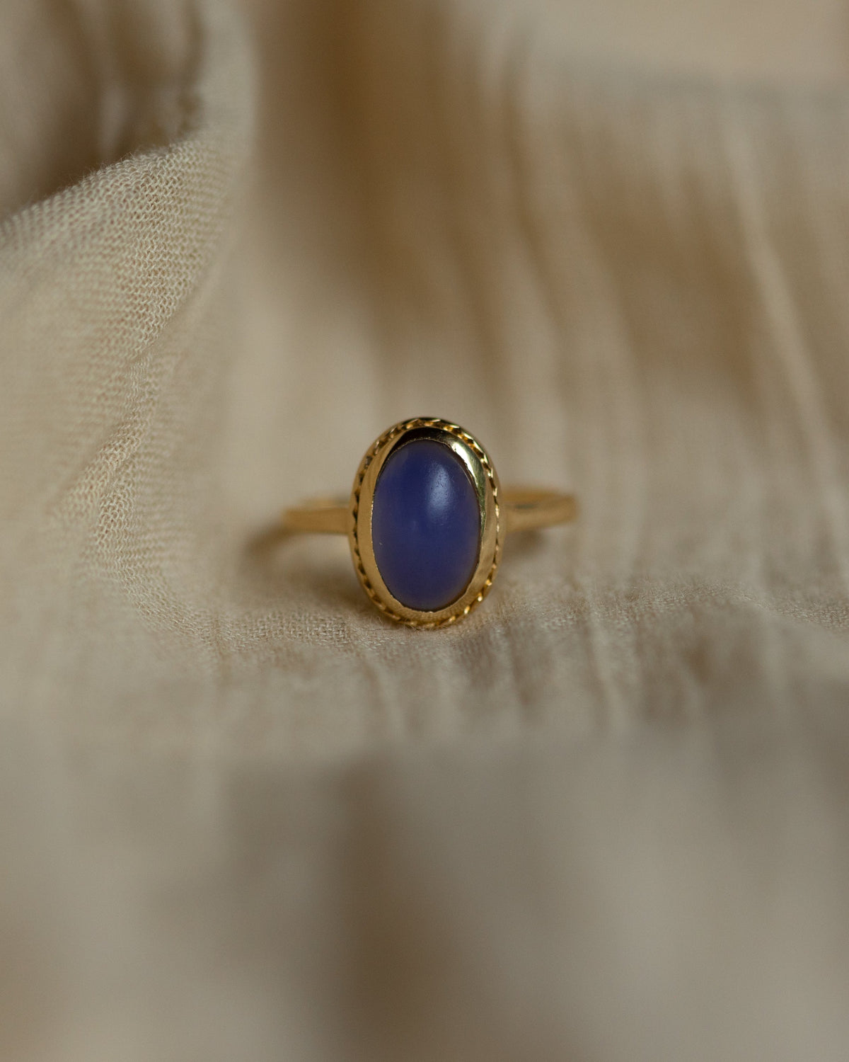 Dolores Antique 9ct Gold Chalcedony Single Stone Ring