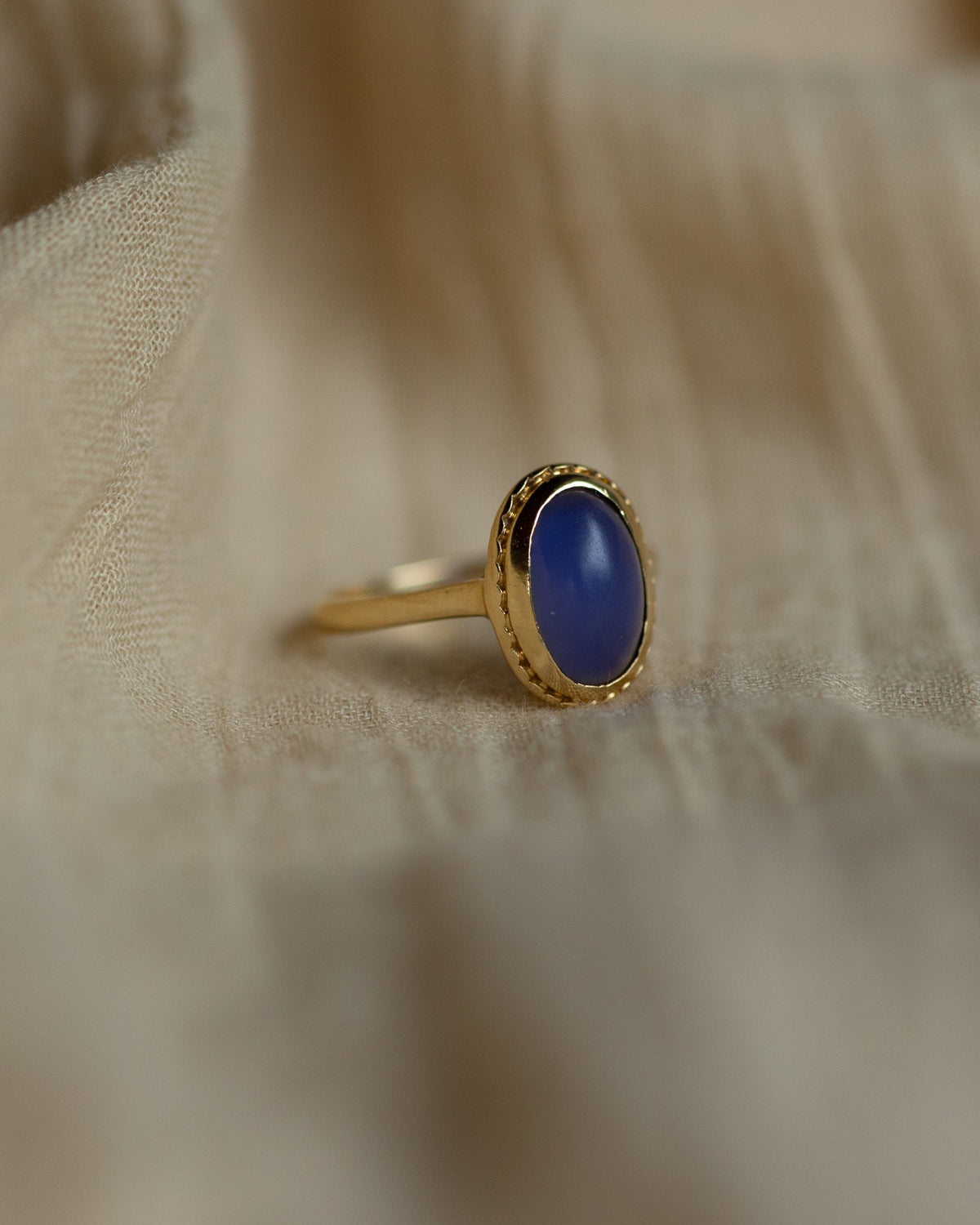 Dolores Antique 9ct Gold Chalcedony Single Stone Ring