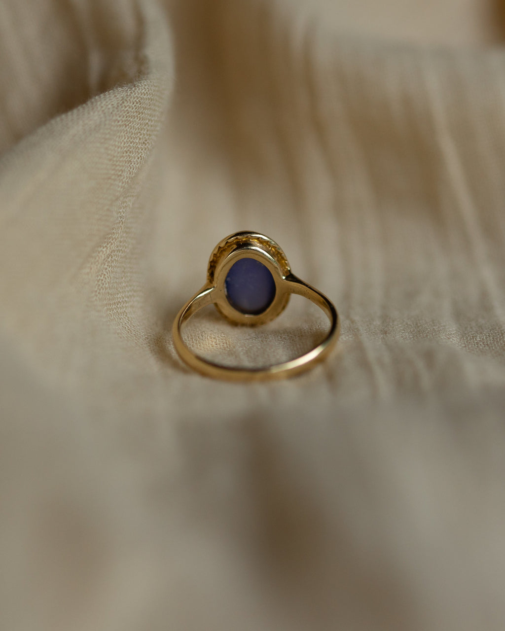 Dolores Antique 9ct Gold Chalcedony Single Stone Ring