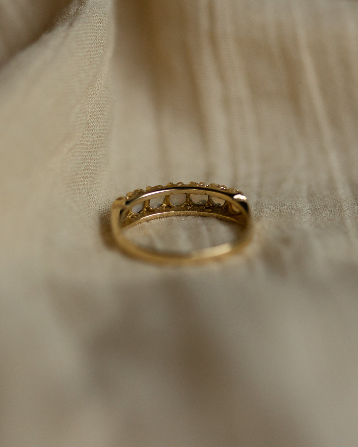 Isolde Vintage 9ct Gold Opal Half Eternity Ring