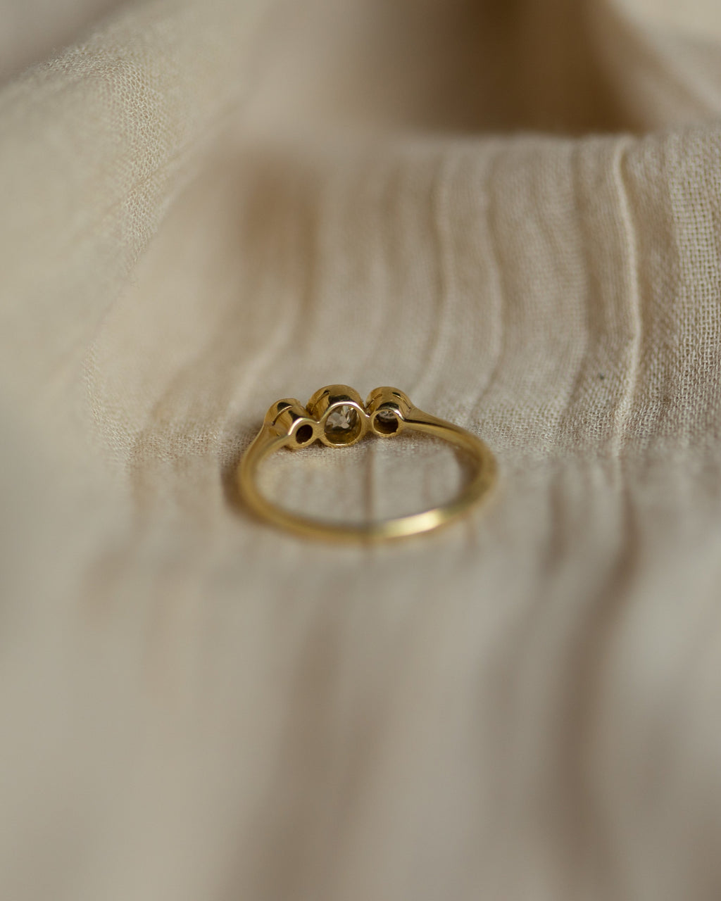 Harriet Antique 18ct Gold Diamond Trilogy Ring