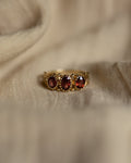 Ginny 1994 Vintage 9ct Gold Garnet Trilogy Ring