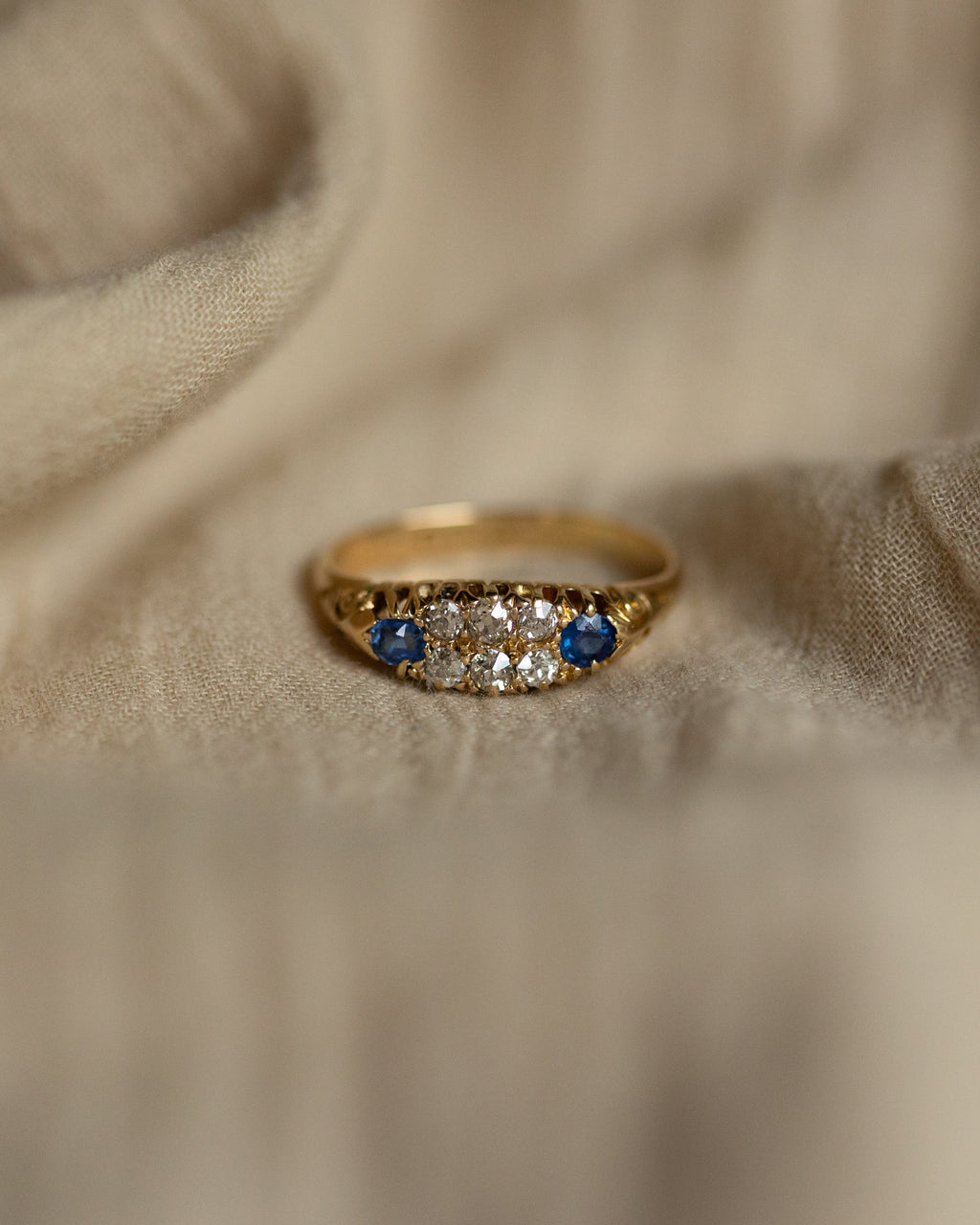 Mary Antique 18ct Gold Sapphire & Diamond Ring