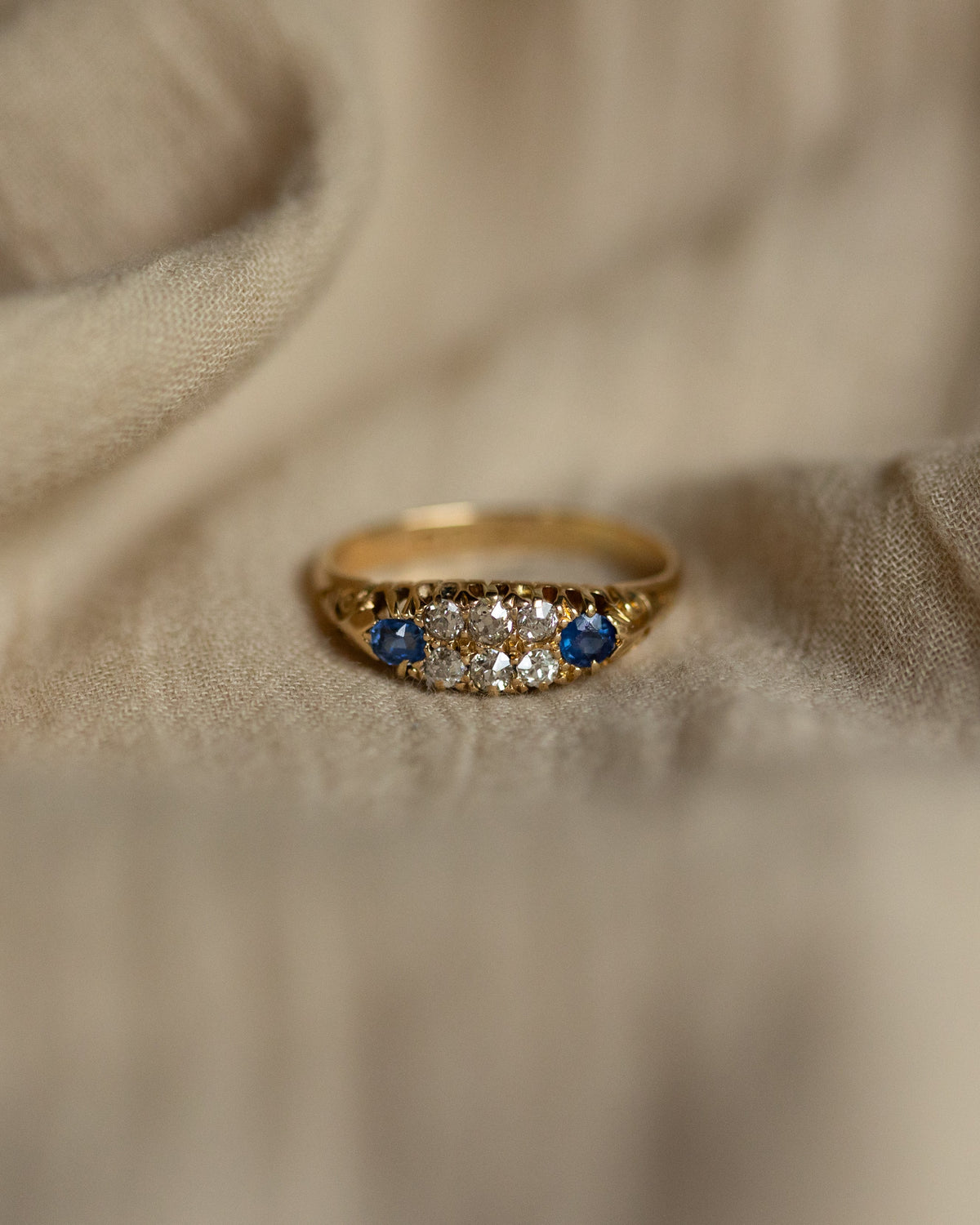 Mary Antique 18ct Gold Sapphire & Diamond Ring