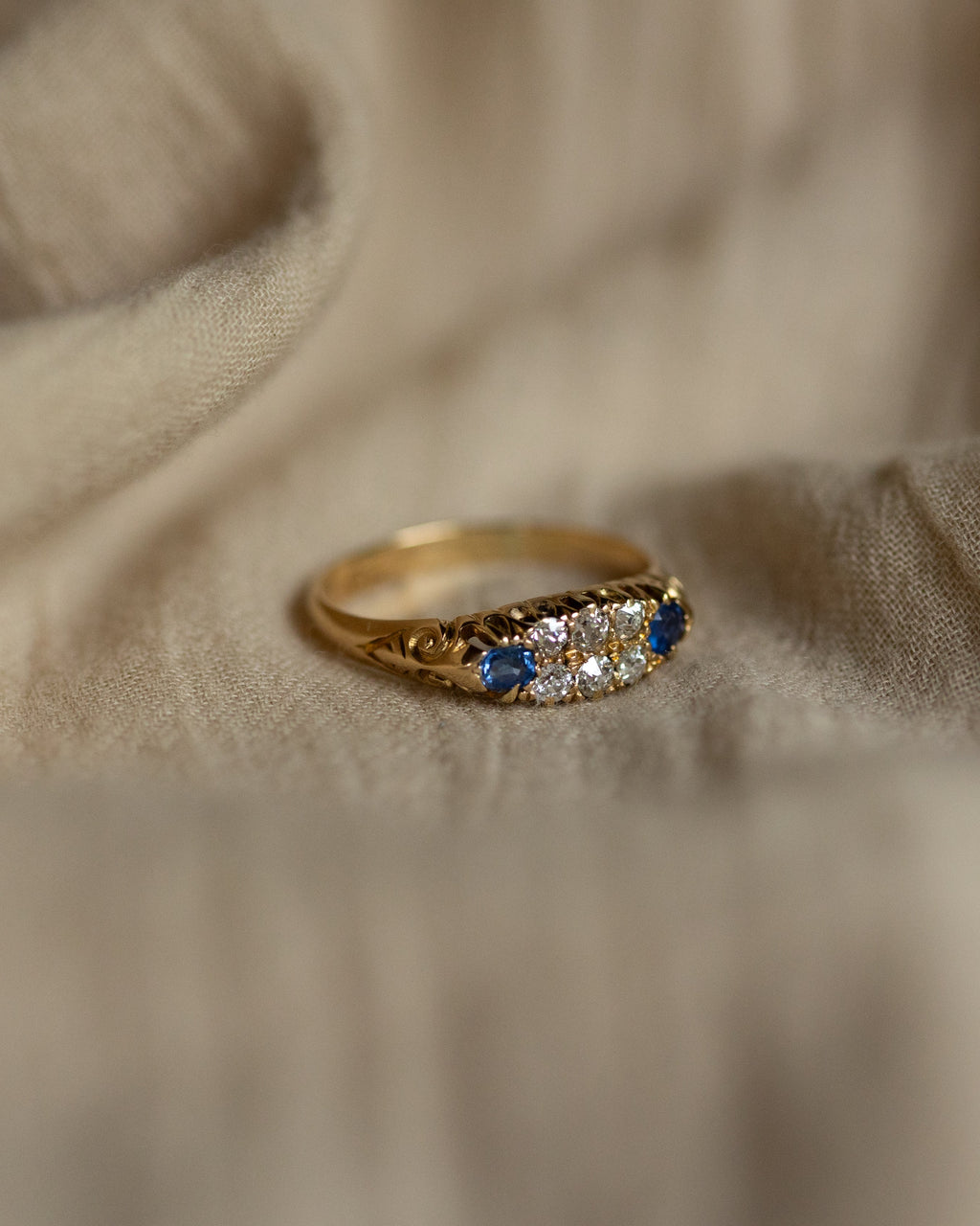 Mary Antique 18ct Gold Sapphire & Diamond Ring