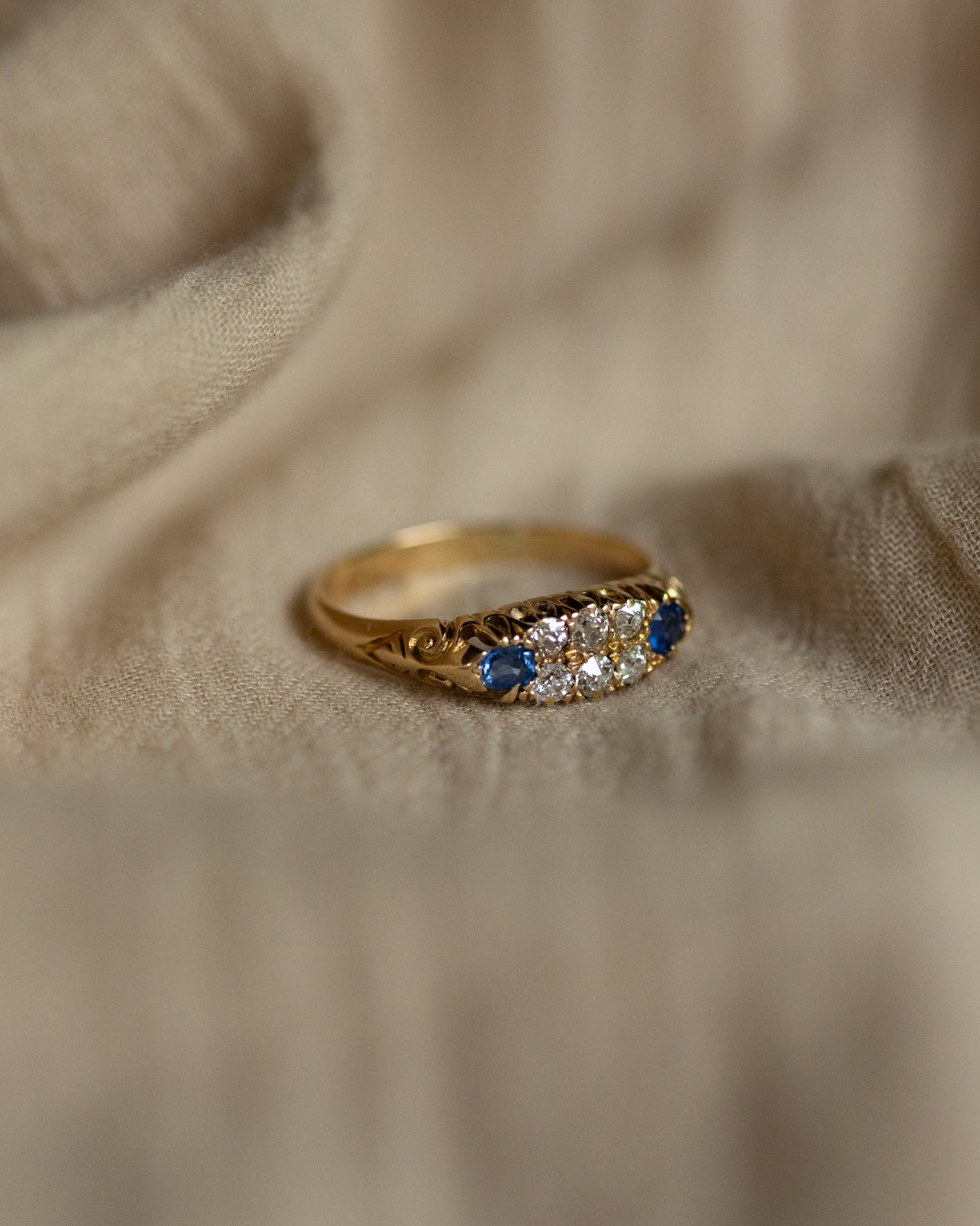 Mary Antique 18ct Gold Sapphire & Diamond Ring