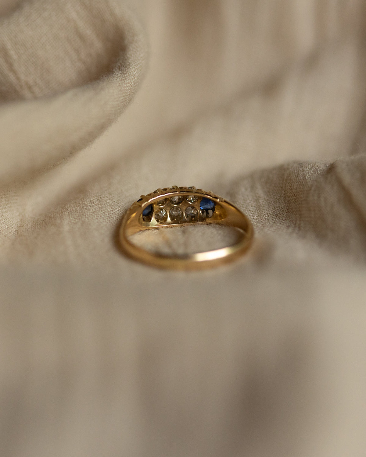 Mary Antique 18ct Gold Sapphire & Diamond Ring