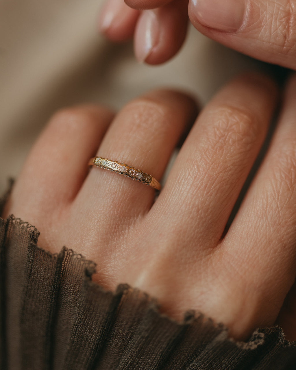 Unity Vintage 9ct Gold Diamond Half Eternity Ring