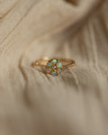 Millicent Antique 18ct Gold Opal & Diamond Cluster Ring