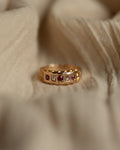 Kitty 1890 Antique 15ct Gold Ruby & Diamond Five Stone Ring