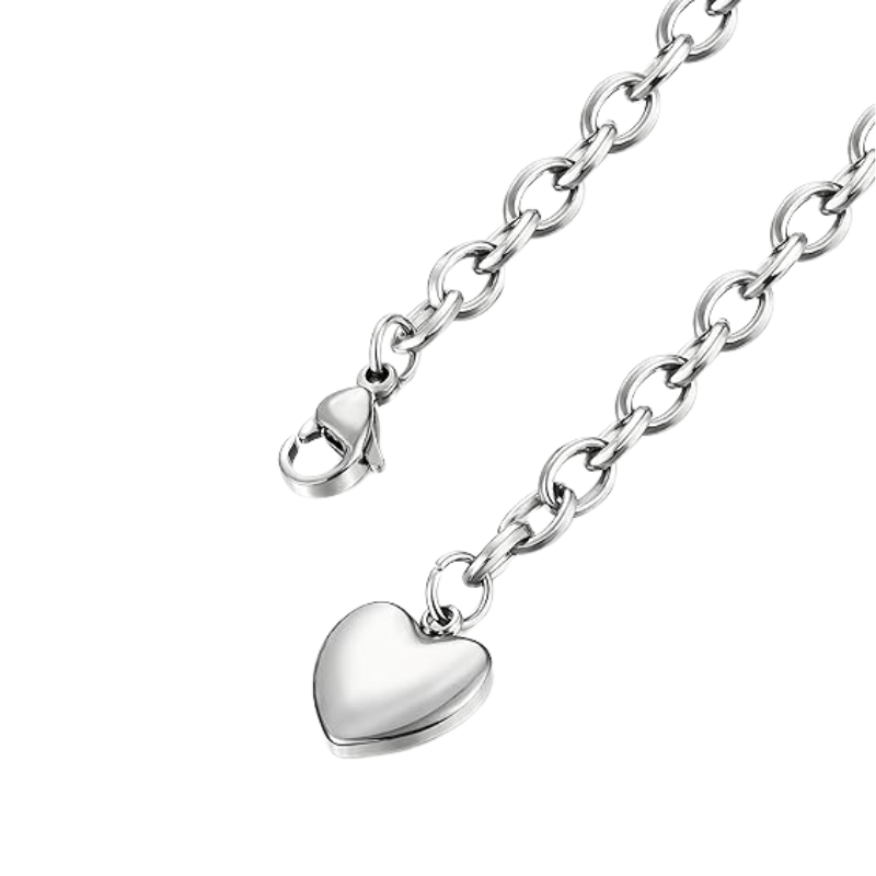 Women’s Stainless Steel Heart Charm Bracelet
