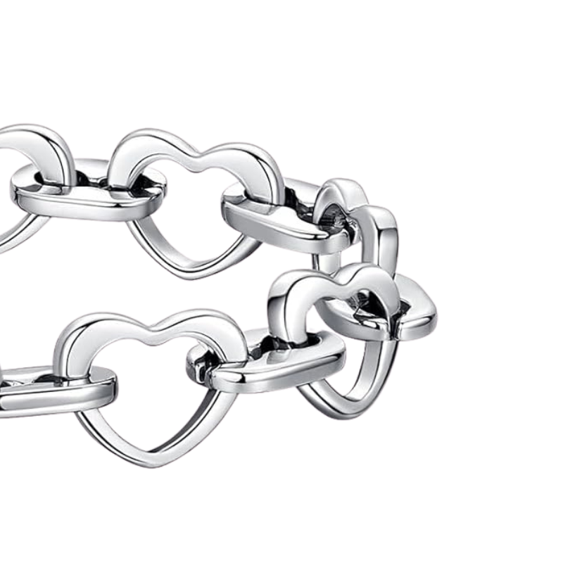 Women’s Heart Chain Bracelet Stainless Steel