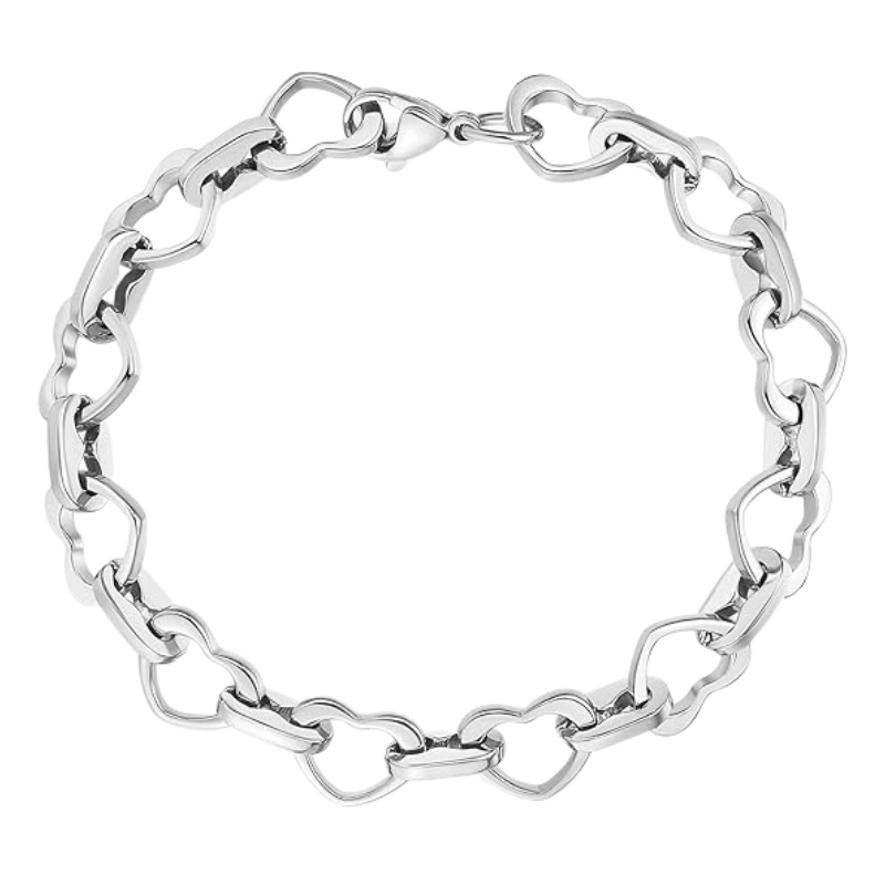 Women’s Heart Chain Bracelet Stainless Steel