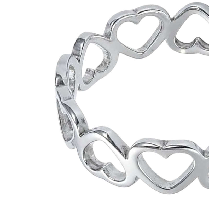 Women’s Stainless Steel Heart Stacking Ring