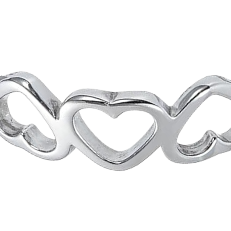 Women’s Stainless Steel Heart Stacking Ring
