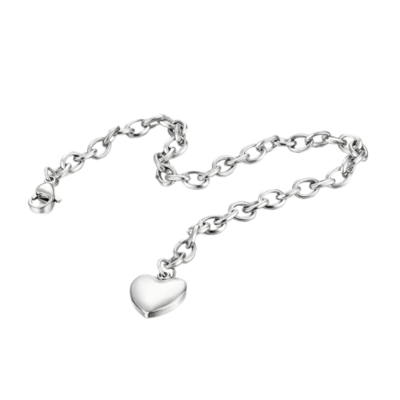 Women’s Stainless Steel Heart Charm Bracelet