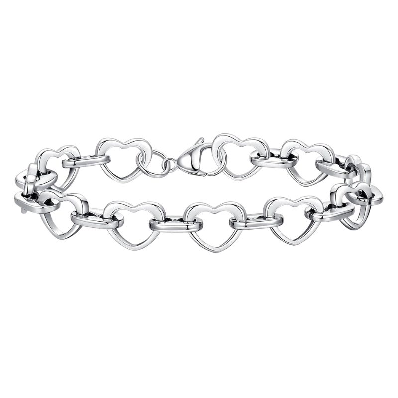 Women’s Heart Chain Bracelet Stainless Steel
