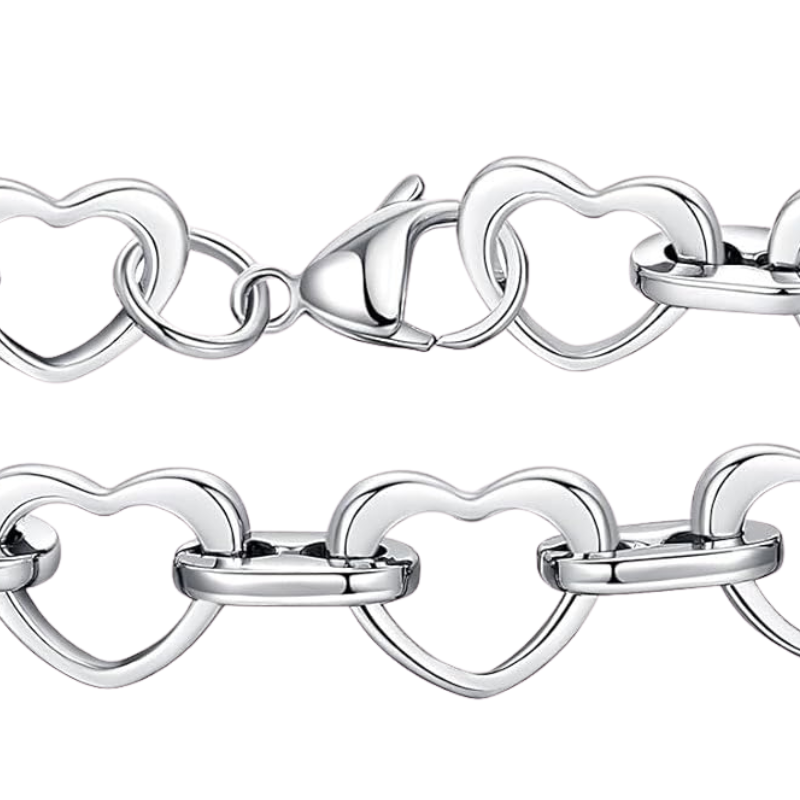 Women’s Heart Chain Bracelet Stainless Steel