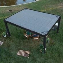 16×12 trenton modern steel pergola with sail shade soft canopy image 5
