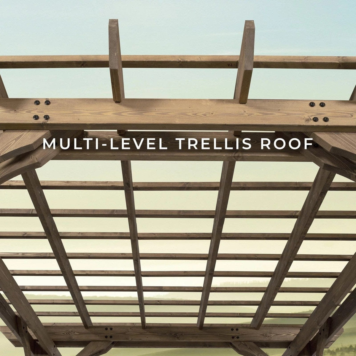 14×10 Fairhaven Pergola Rustic Finish image 1
