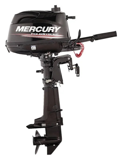 Mercury 5hp Tiller FourStroke Outboard Motor – 15″ Shaft, Manual Tilt/Trim, Manual Start image 1