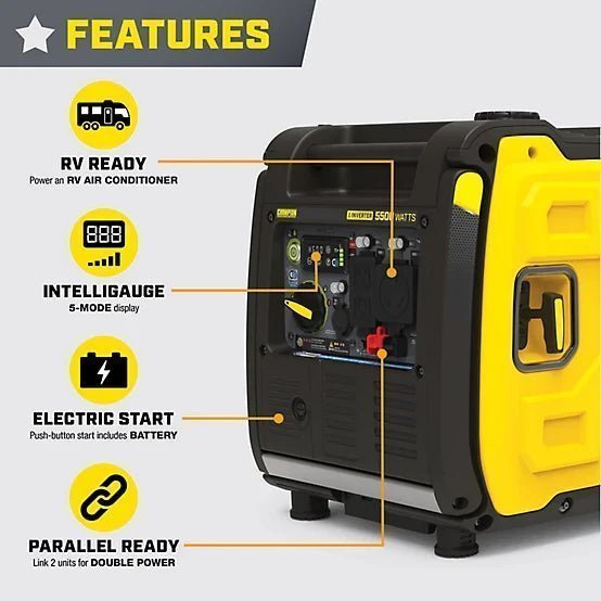 New!Champion Power Equipment 5500Watt Wireless Remote Start RV Ready Portable Inverter Generator with Quiet Technology & CO Shield image 1