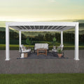 14×12 Windham Modern Steel Pergola With Sail Shade Soft Canopy image 0
