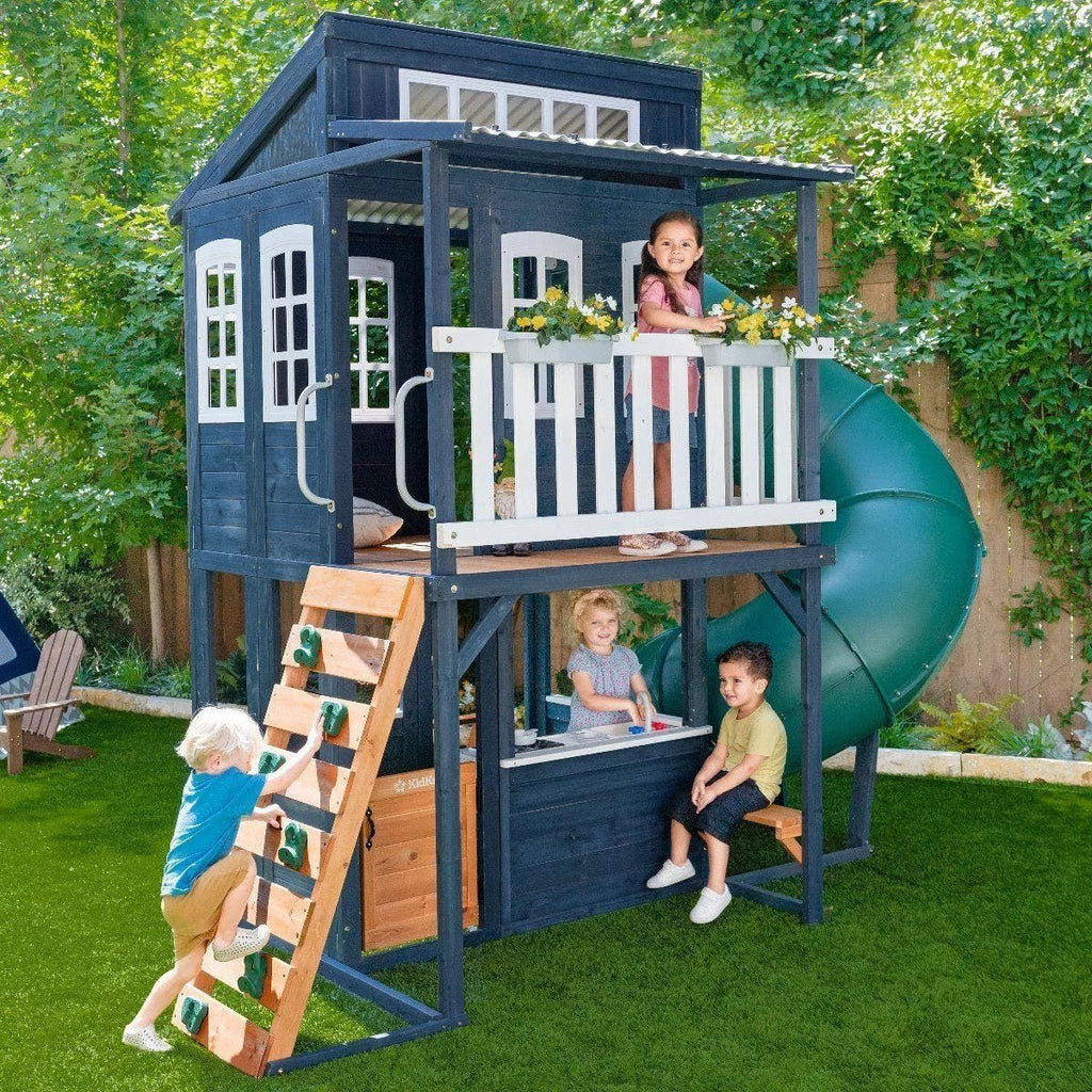 Kids Kidkraft Cozy Escape Playhouse In Navy Installation Included image 0