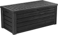 Keter Westwood 150-Gallon Resin Outdoor Storage Box | Weather-Resistant Deck Bin for Patio Cushions, Garden Tools & Pool Accessories – Dark Grey image 0