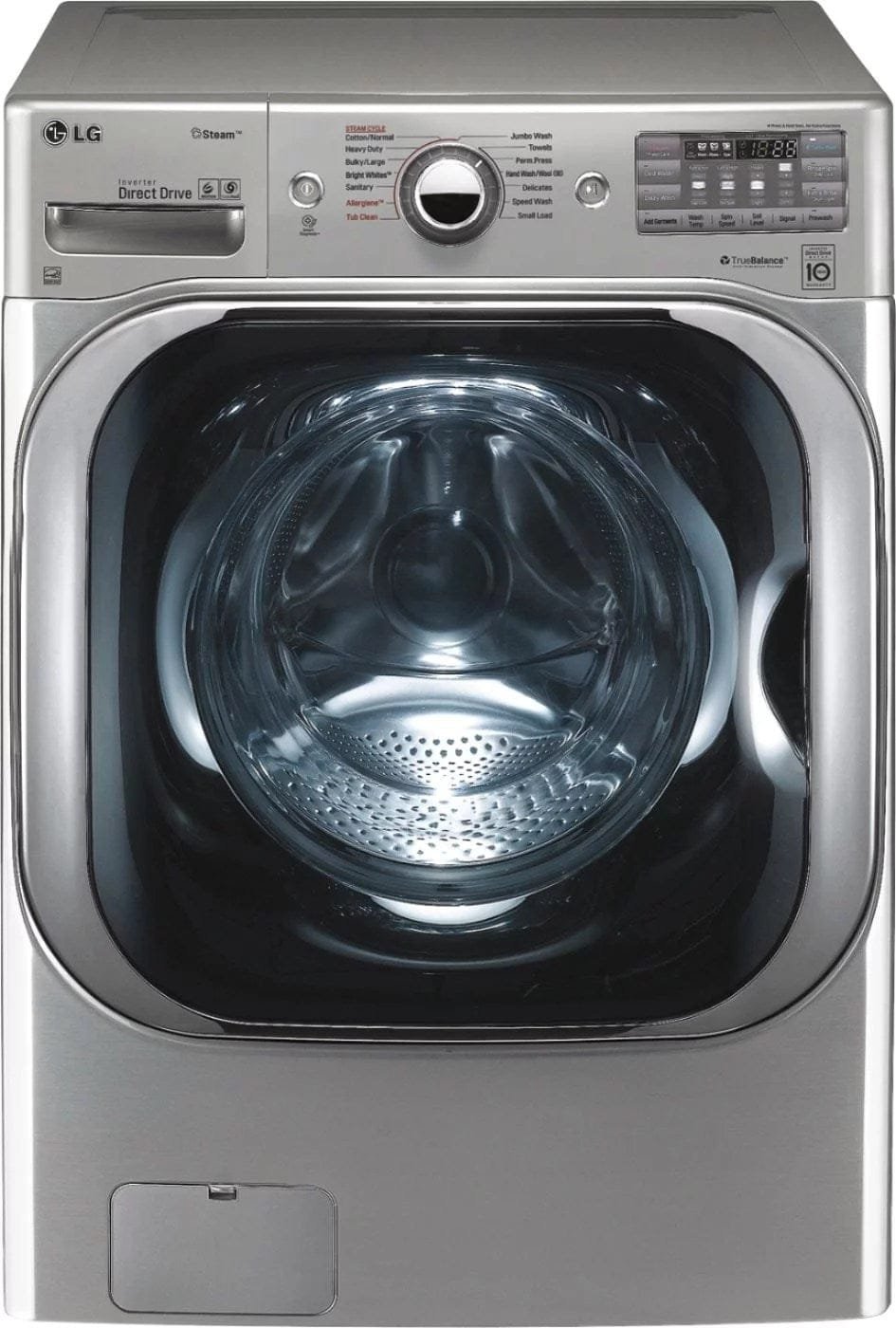 LG – 5.2 Cu. Ft. High Efficiency Front-Load Washer with Steam and TurboWash Technology – Graphite steel image 0
