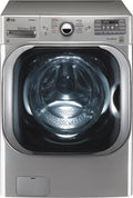 LG – 5.2 Cu. Ft. High Efficiency Front-Load Washer with Steam and TurboWash Technology – Graphite steel image 0