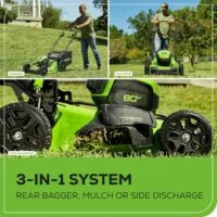Greenworks 80V 21″ Cordless Self-Propelled Lawn Mowers. image 4
