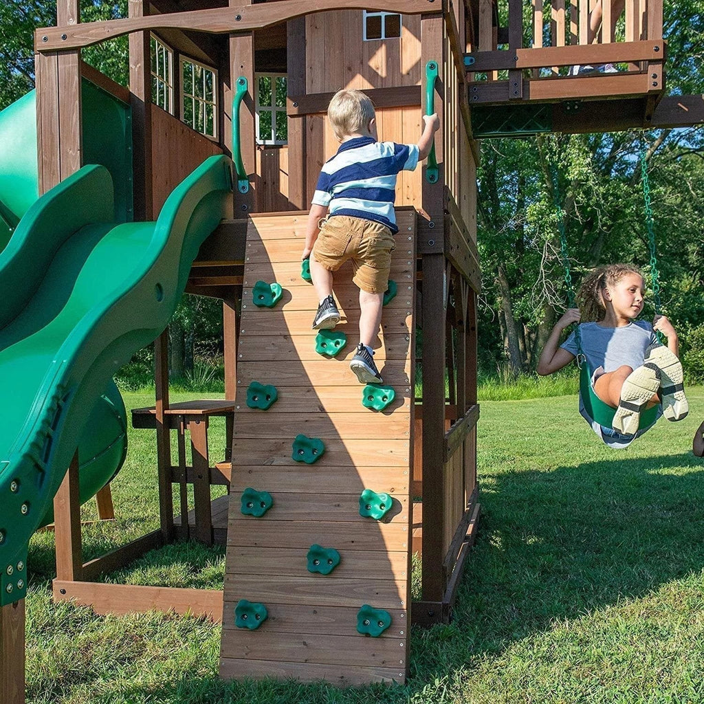 Backyard Discovery Skyfort III Cedar Swing Set w/ Tube Slide – DIY image 1
