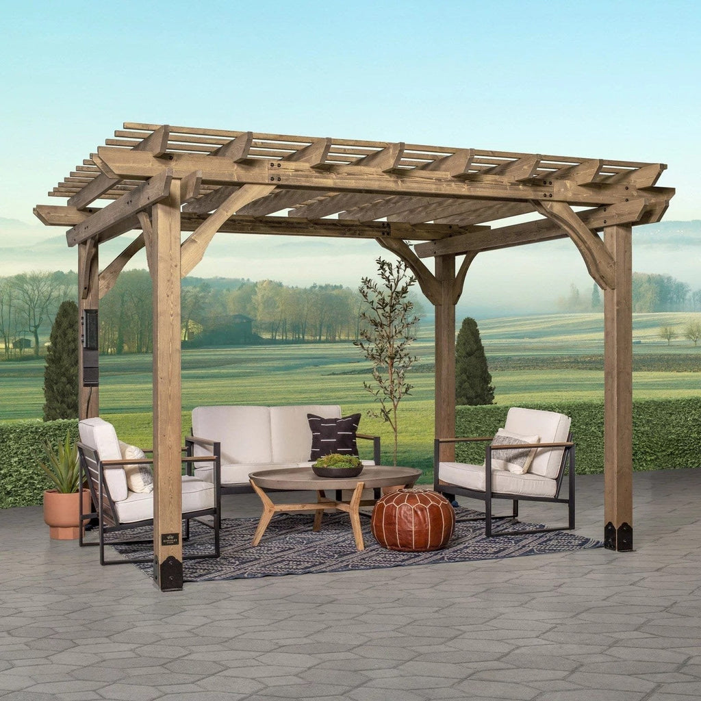 12×10 Fairhaven Pergola, Rustic Finish image 0