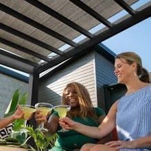 16×12 trenton modern steel pergola with sail shade soft canopy image 10