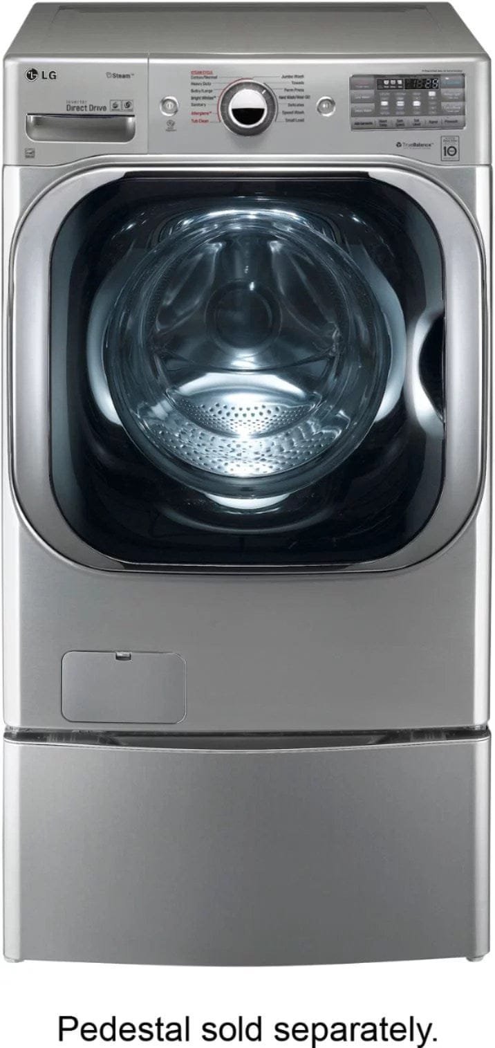 LG – 5.2 Cu. Ft. High Efficiency Front-Load Washer with Steam and TurboWash Technology – Graphite steel image 4