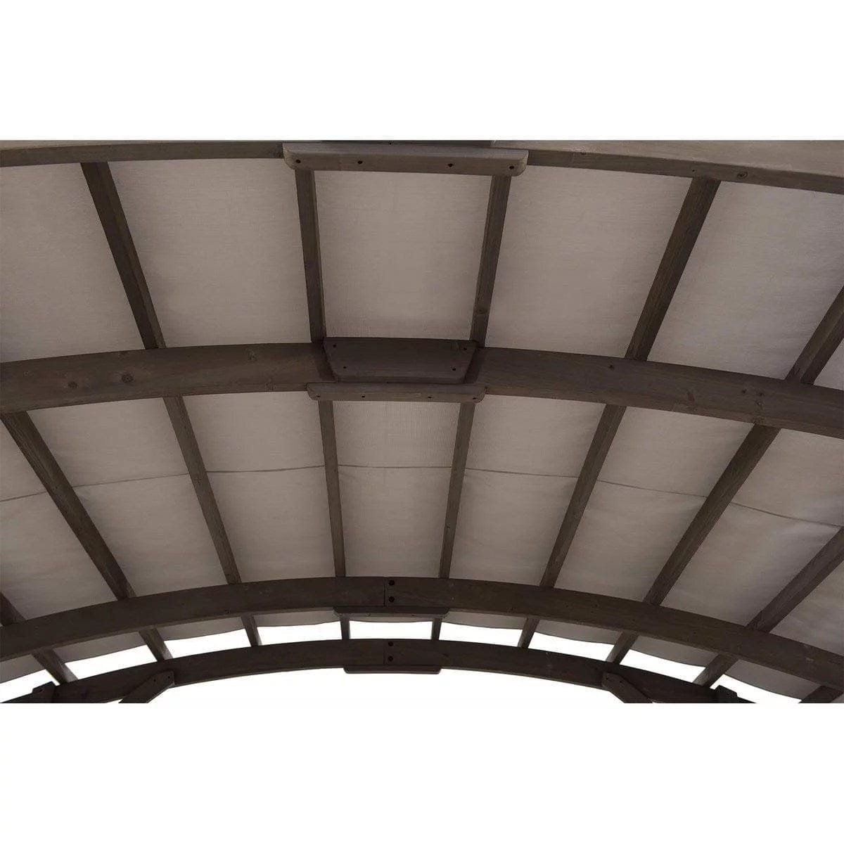 SummerCove 10 ft. x 14 ft. Light Gray Cedar Frame Arched Pergola with Shelves image 4
