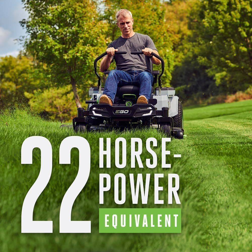 EGO Power+ Electric Riding Lawn Mower, 42″ Deck with Zero Turn Radius, Includes (4) 56V 10.0Ah Batteries and Charger – ZT4204L image 3
