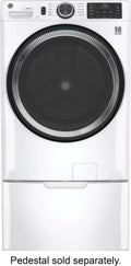 GE – 4.8 CuFt High-Efficiency Stackable Smart Front Load Washer w/UltraFresh Vent System & Microban Antimicrobial Technology – White on white image 0