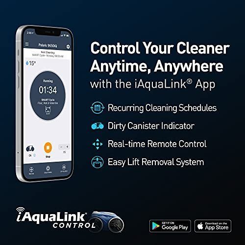 Polaris 9650iQ Sport Robotic Cleaner, Automatic Vacuum for InGround Pools up to 60ft, Smart App, WiFi, Amazon Alexa, 70ft Swivel Cable w/Strong Suction & Easy Access Filter Canister image 3