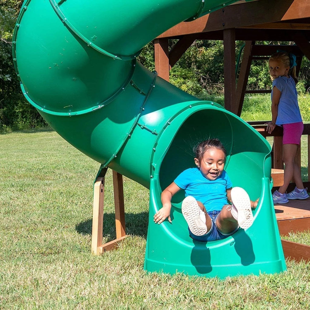 Backyard Discovery Skyfort III Cedar Swing Set w/ Tube Slide – DIY image 4