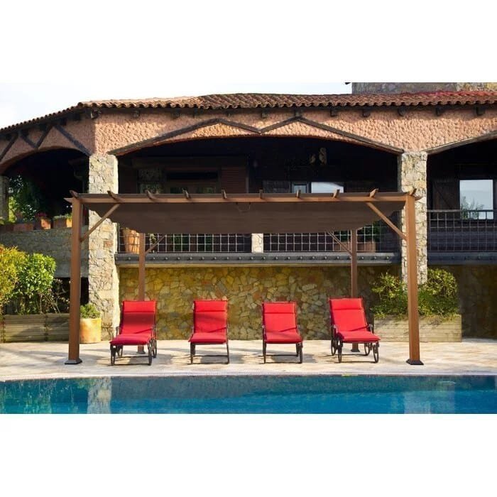 Verona 16 Ft. W x 11 Ft. D Aluminum Pergola with Canopy image 1