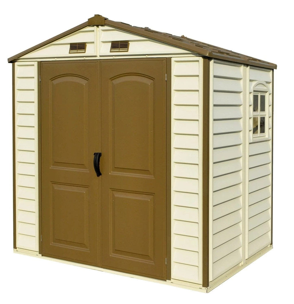 DuraMax 8ft x 6ft Storeall Vinyl Shed with Foundation Kit and window image 1