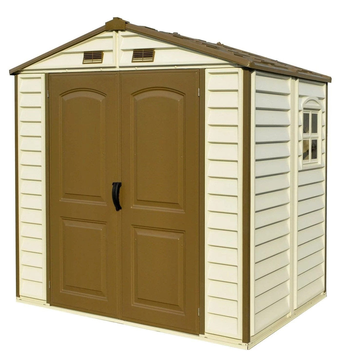 DuraMax 8ft x 6ft Storeall Vinyl Shed with Foundation Kit and window image 1