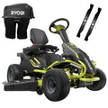 RYOBI 38 in. 100Ah Battery Rear Engine Electric Riding Lawn Mower and Bagging Kit image 0