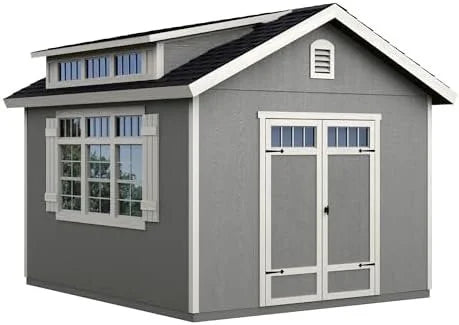 Handy Home Products Windemere 10×12 Do-it-Yourself Wooden Storage Shed with Floor, Beiges image 3