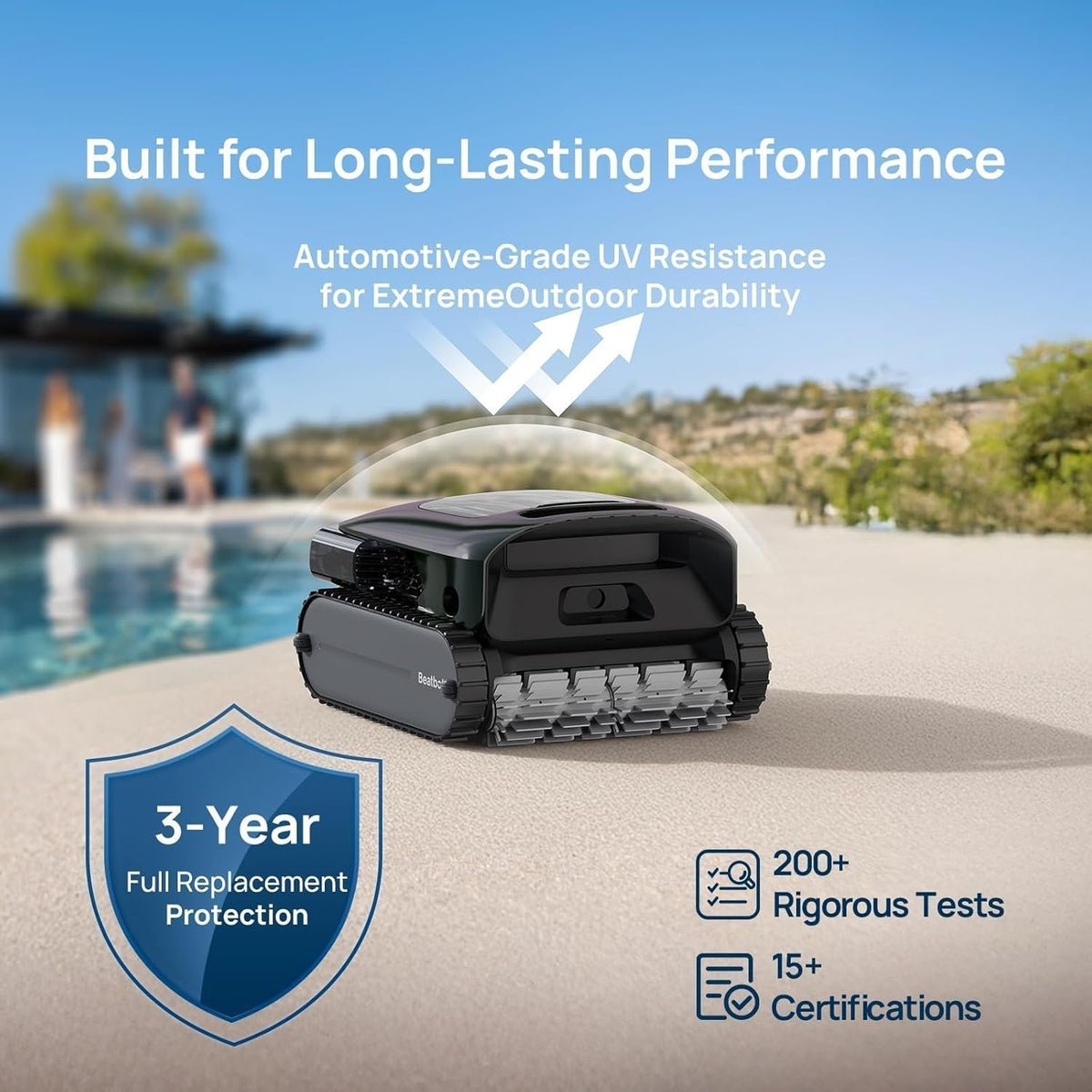 Beatbot AquaSense 2 Pro Robotic Pool Cleaner – 5-in-1 Cordless Skimmer & Clarifier, App-Controlled, Smart Parking, Up to 3,875 Sq. Ft. – Obsidian image 7