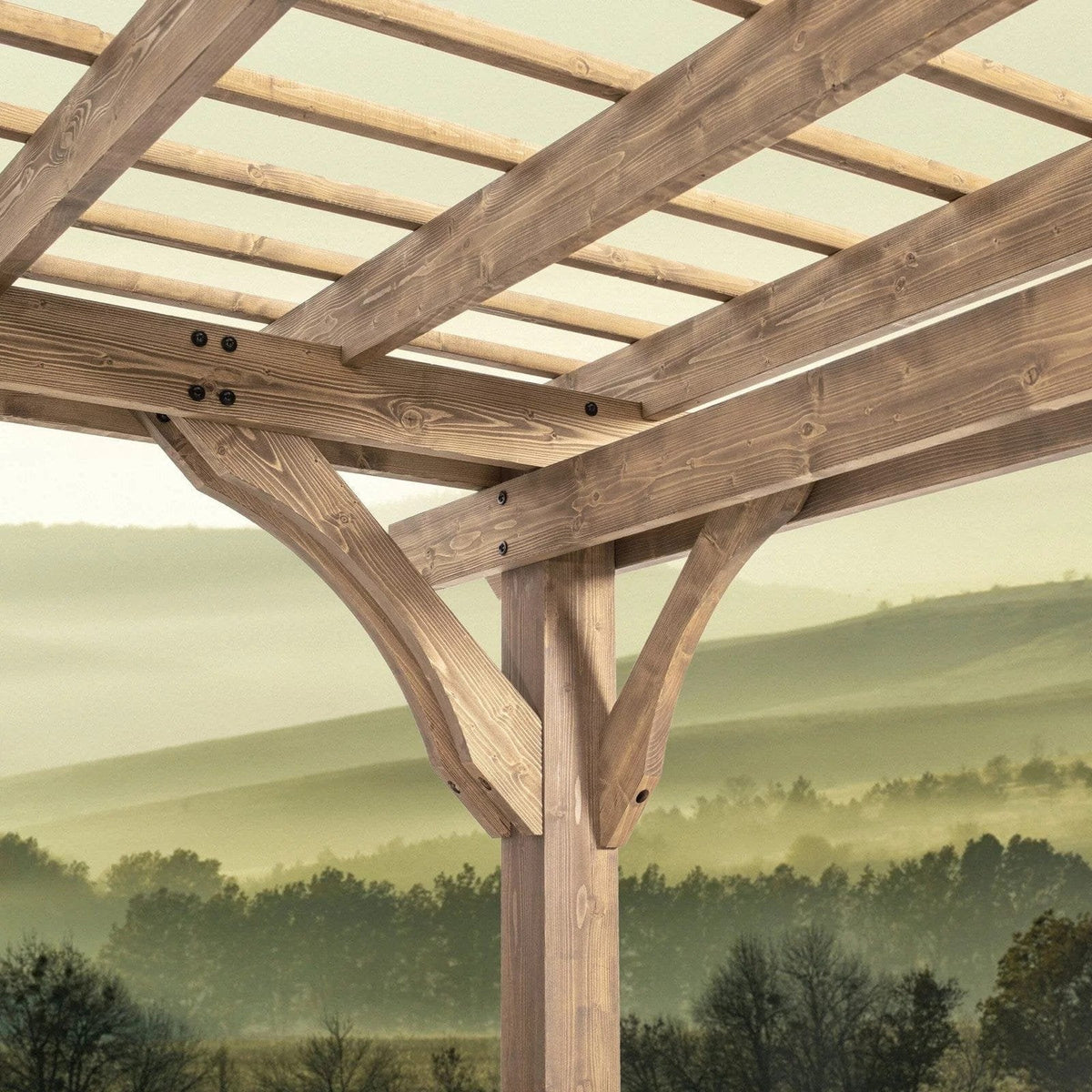 14×10 Fairhaven Pergola Rustic Finish image 2