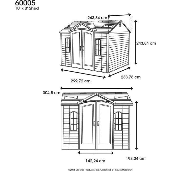 Side 10 ft. W x 8 ft. D Plastic Storage Shed image 11