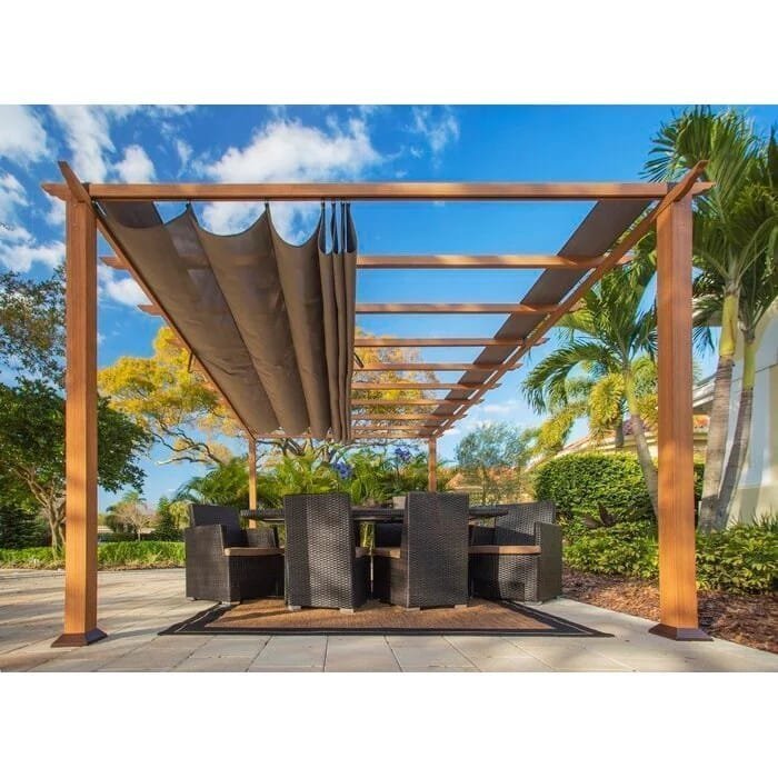 Verona 16 Ft. W x 11 Ft. D Aluminum Pergola with Canopy image 3